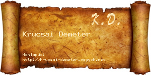 Krucsai Demeter névjegykártya